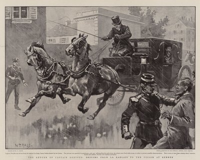 レンヌのラ・ルブレから刑務所まで運転するドレイファス大尉の帰還 作： William T. Maud